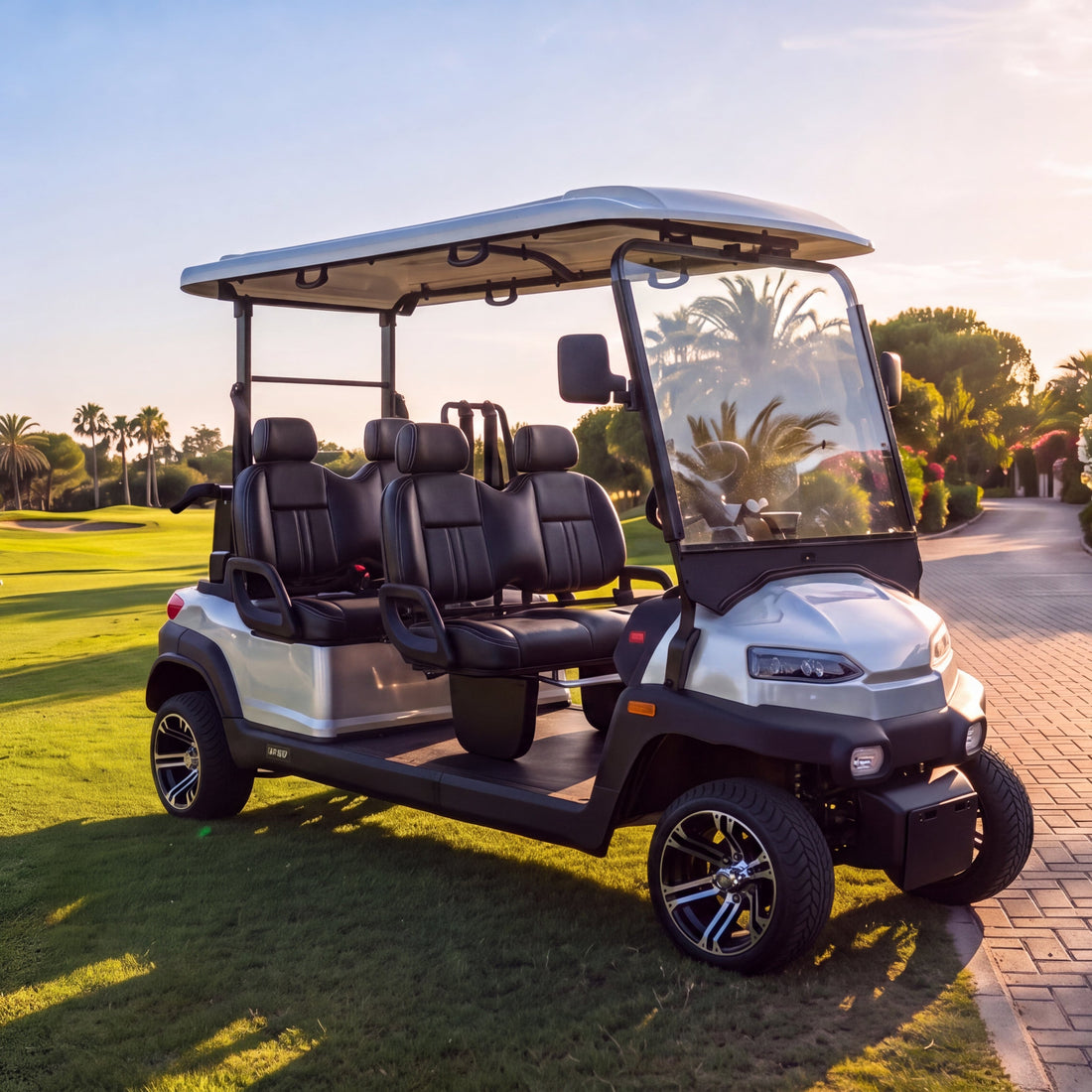Zycar Z4 four-seat road legal golf buggy in silver