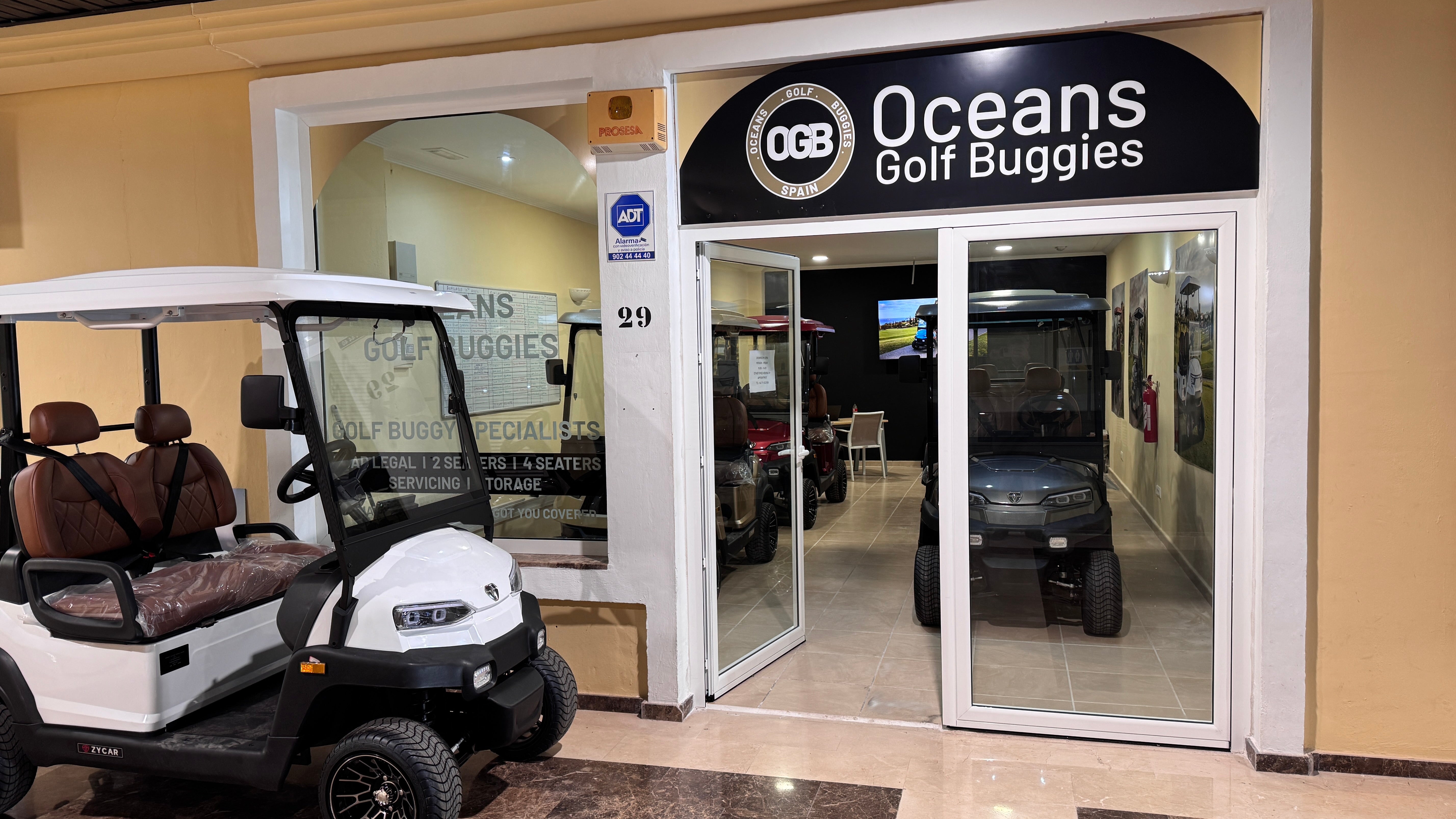Oceans Golf Buggies showroom at La Manga Club